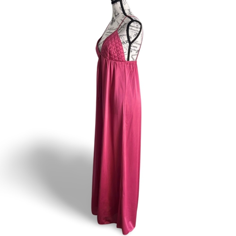 🇨🇦 Vintage 70s Dusty Pink Slip Dress Mauve Lingerie Peri Ann Maxi Small - Picture 3 of 6